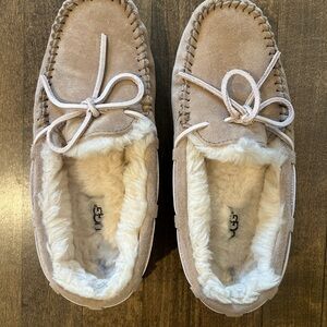 UGG Tan Moccasin Shoes with Cozy Sherpa Lining